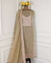 Crush Beige Unstitched Suit