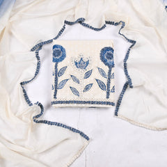 Mul Cotton Off-White Unstitched Suit