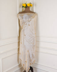 Shimmer Beige Unstitched Suit