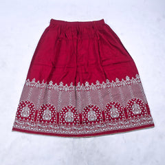 Khadi Maroon Stitched Lehenga Suit