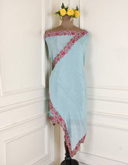 Crepe Sky Blue Unstitched Suit