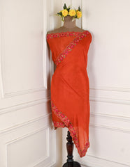 Crepe Mustard Unstitched Suit