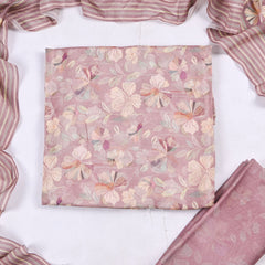 Muslin Dusky Pink Unstitched Suit