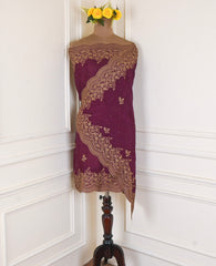 Crepe Purple Unstitched Suit