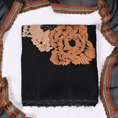 Organza Black Unstitched Suit