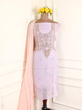 Twill Organza Light Lavender Unstitched Suit