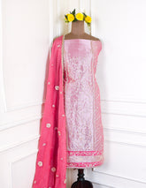 Giraffe Shimmer Pink Unstitched Suit