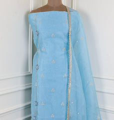 Crush Sky Blue Unstitched Suit