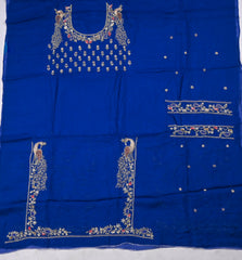 Organza Blue Unstitched Suit