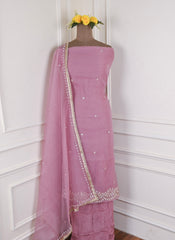 Crush Baby Pink Unstitched Suit