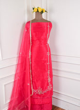 Glass Shimmer Pink Unstitched Suit