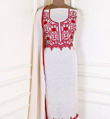 Organza Off-White Unstitched Suit