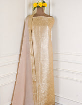 Banarasi Beige Unstitched Suit