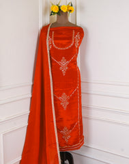 Crepe Rust Unstitched Suit