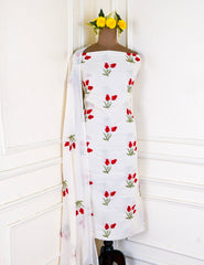 Cotton White Unstitched Suit