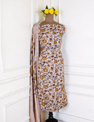 Mul Cotton Beige Unstitched Suit