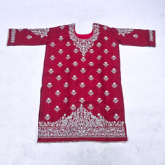 Khadi Maroon Stitched Lehenga Suit