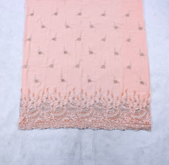 Georgette Peach Unstitched Suit