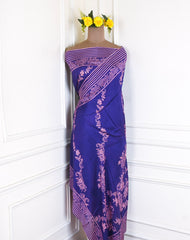 Muslin Purple Unstitched Suit