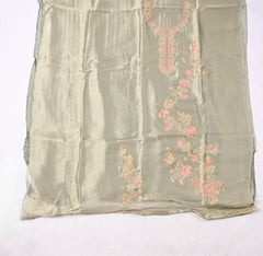 Giraffe Shimmer Pista Green Unstitched Suit