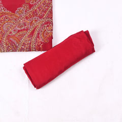 Organza Silk Red Unstitched Suit