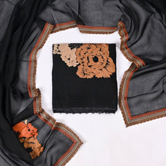 Organza Black Unstitched Suit