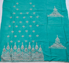 Raw Silk Ferozi Unstitched Suit