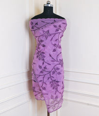 Organza Lavender Unstitched Suit