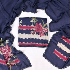 Satin Blue Unstitched Suit