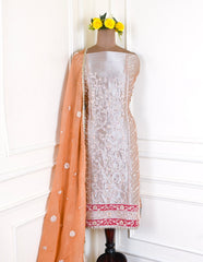 Giraffe Shimmer Ivory Unstitched Suit