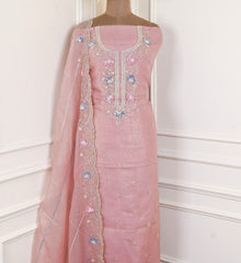 Crush Baby Pink Unstitched Suit