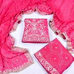 Crepe Magenta Peplum Lehenga Suit