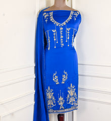 Gavadin Silk Blue Unstitched Suit