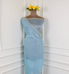 Crush Sky Blue Unstitched Suit