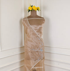 Glass Shimmer Beige Unstitched Suit