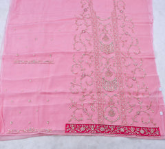 Organza Pink Unstitched Suit