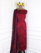 Chinon Maroon Unstitched Suit