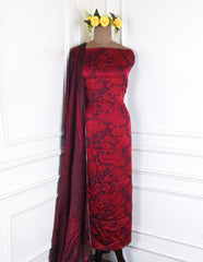 Chinon Maroon Unstitched Suit