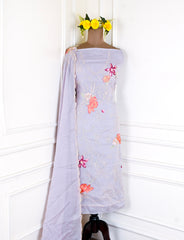 Mul Cotton Lavender Unstitched Suit