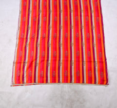 Soft Tussar Silk Orange Unstitched Suit