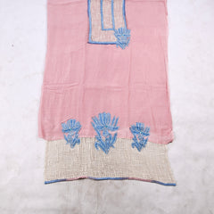Mul Cotton Pink Unstitched Suit