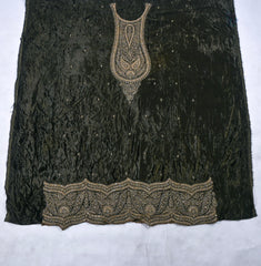 Velvet Dark Mehandi Unstitched Suit