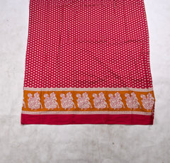 Pure Cotton Red Unstitched Suit