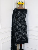 Cotton Black Unstitched Suit