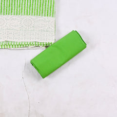 Chanderi Silk Parrot Green Unstitched Suit