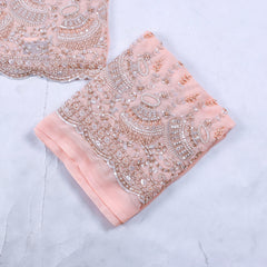 Georgette Peach Unstitched Suit