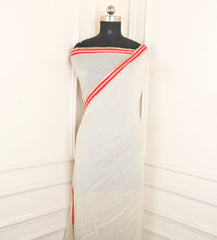 Tissue Shimmer White Unstitched Suit