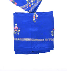 Twill Organza Blue Unstitched Suit