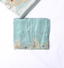 Giraffe Shimmer Pista Green Unstitched Suit