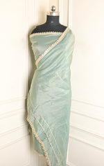 Giraffe Shimmer Pista Green Unstitched Suit